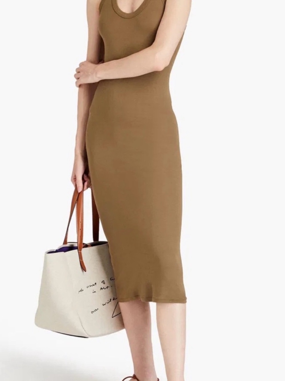 NWOT Enza Costa Olive Racerback Tank Dress